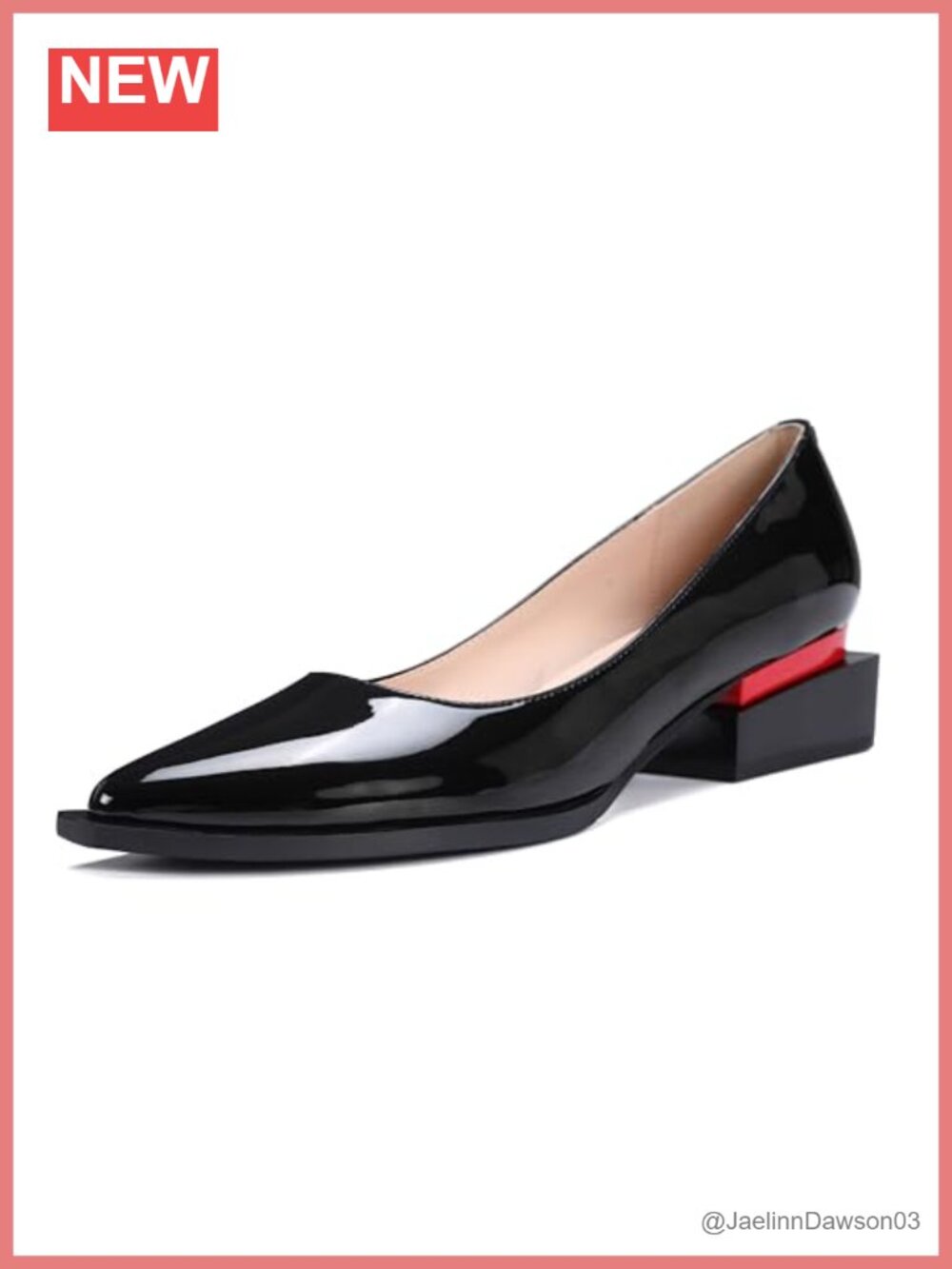 Women's Chunky Heel Pumps Pointed Toe Loafers Dress Shoes Non-Slip Rubber Sole